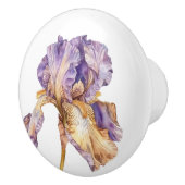 Paarse gouden irisbloem keramische knop (Rechts)