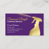 Paarse & Gouden Janitorial Meid Huishoudster Schoo Visitekaartje (Voorkant)