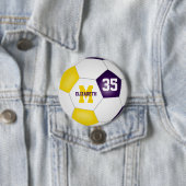 paarse gouden jongens voetbalploegen kleuren ronde button 7,6 cm (In situ)