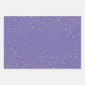 Paarse gouden kerstboom strepen schitteren inpakpapier vel (Voorkant 3)