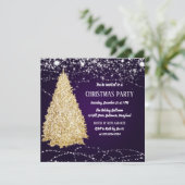 Paarse gouden kerstboomschilderster kaart (Staand voorkant)