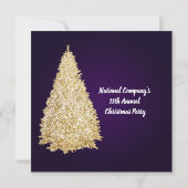 Paarse gouden kerstboomschilderster kaart (Achterkant)