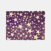 Paarse gouden kerststerren voor feestdagen fleece deken (Voorkant (Horizontaal))