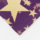 Paarse gouden kerststerren voor feestdagen fleece deken (Hoek)