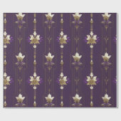  Paarse & Gouden Kerstverpakking Papier (Vlak)