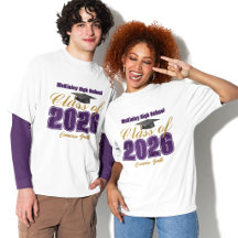 Paarse Gouden Klas van 2026 Op Maat Gemaakte Afges