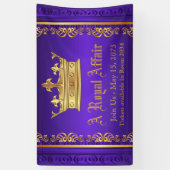 Paarse gouden koninklijke kroon spandoek (Verticaal)
