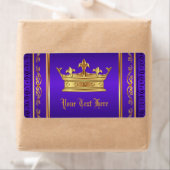 Paarse gouden koninklijke kroonwaterflesetiketten etiket (Insitu)