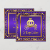 Paarse Gouden Koninklijke Verjaardagsfeest Bedrijf Kaart (Voorkant / Achterkant)