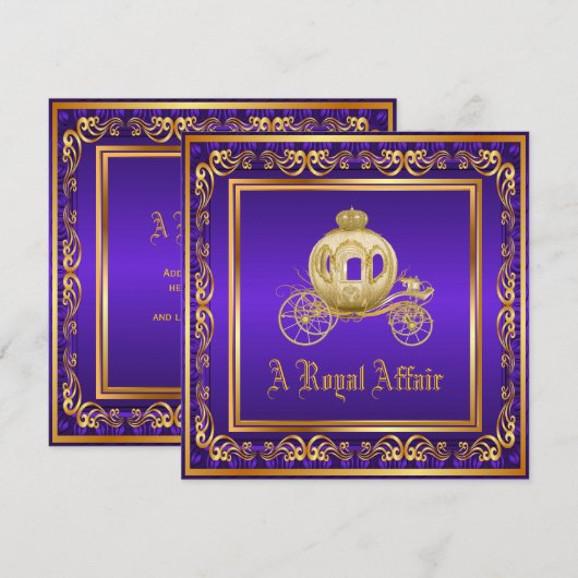 Paarse Gouden Koninklijke Verjaardagsfeest Bedrijf Kaart (Voorkant / Achterkant)