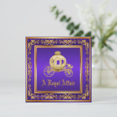 Paarse Gouden Koninklijke Verjaardagsfeest Bedrijf Kaart (Staand voorkant)