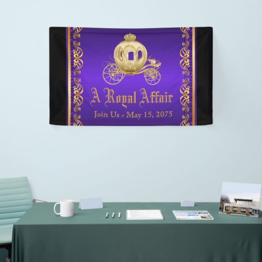 Paarse gouden koninklijke wagen spandoek (Beurs)