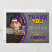 Paarse & gouden krijtbord Afstuderen dank u kaart (Voorkant)