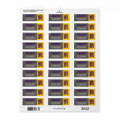 Paarse gouden krijtbord Afstuderen retouradres Etiket (Full Sheet)
