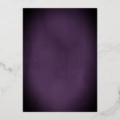 Paarse Gouden Kroon Rozen Thema Quinceanera Folie Uitnodiging (Achterkant)