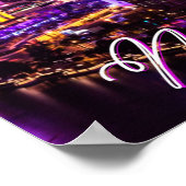 Paarse & gouden Las Vegas Vibes Nevada Skyline Poster (Hoek)