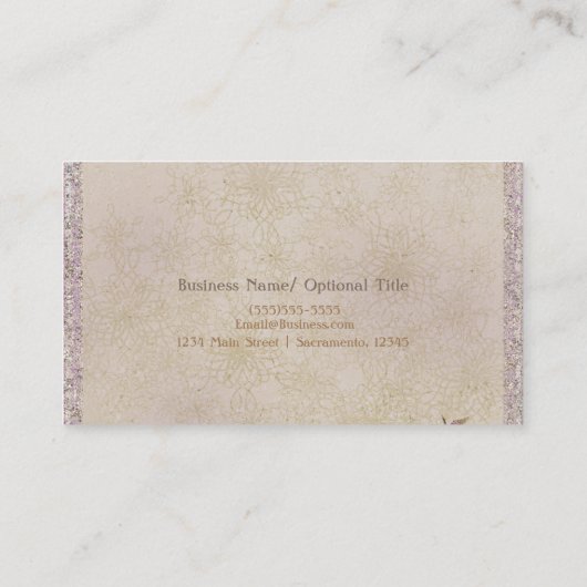 Paarse & gouden libellen Dragonfly Glam Sparkle Visitekaartje (Achterkant)