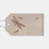 Paarse & gouden libellen Dragonfly Party Favor Cadeaulabel (Achterkant Horizontaal)