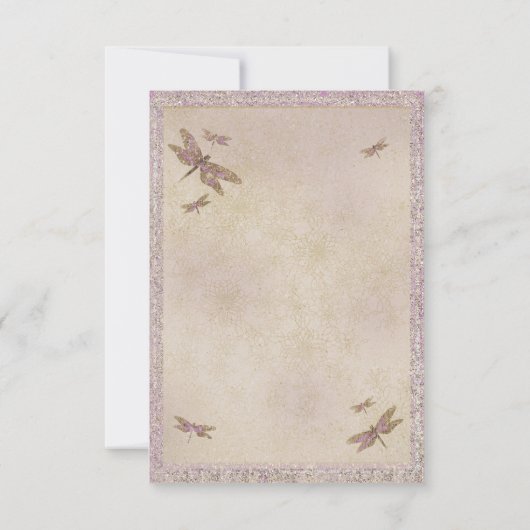 Paarse & gouden libellen Dragonfly Tafelnummer (Achterkant)