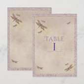 Paarse & gouden libellen Dragonfly Tafelnummer (Voorkant / Achterkant)