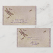 Paarse & gouden libellen Dragonfly Verwijs een vri Aanbevelingskaartje (Voorkant / Achterkant)