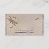 Paarse & gouden libellen Dragonfly Verwijs een vri Aanbevelingskaartje (Voorkant)