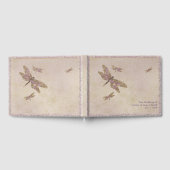 Paarse & gouden libellen Dragonfly Wedding Party Gastenboek (Volledig)