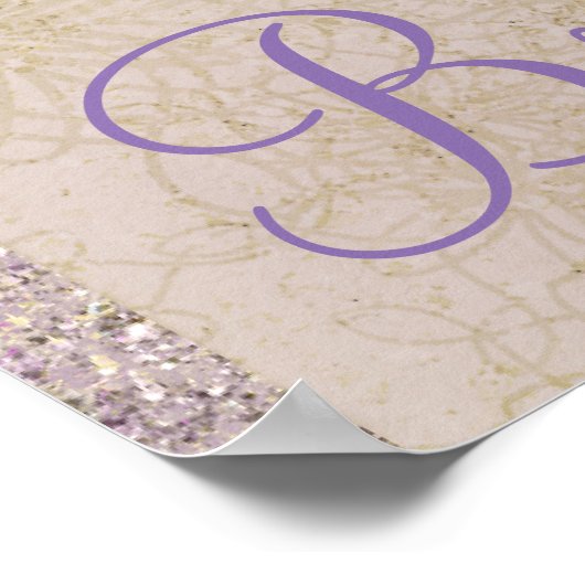 Paarse & Gouden Libellen Libel Feest Banner Poster (Hoek)