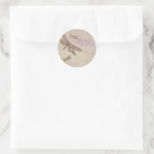 Paarse & Gouden Libellen Libel Feest Favor Ronde Sticker (Tas)