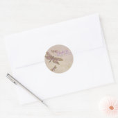 Paarse & Gouden Libellen Libel Feest Favor Ronde Sticker (Envelop)