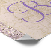 Paarse & Gouden Libellen Libellen Feest Banner Poster (Hoek)