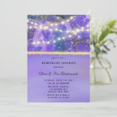 Paarse Gouden Lichten Ethische Inkt Bruidsmeisjes  Kaart (Staand voorkant)