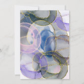 Paarse Gouden Lichten Ethische Inkt Bruidsmeisjes  Kaart (Achterkant)