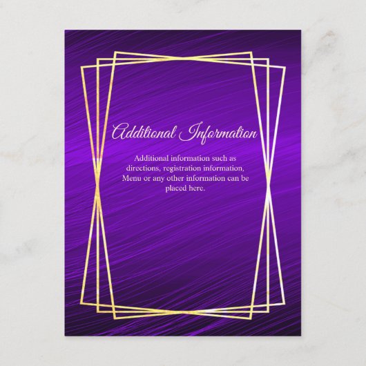 Paarse gouden Lijst Informatiekaartje (Achterkant)
