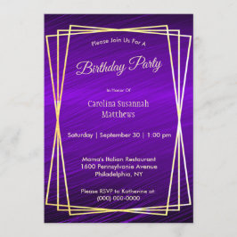 Paarse gouden Lijst verjaardag Kaart