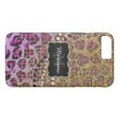 Paarse Gouden Luipaard Dierprint Glitter Uiterlijk Case-Mate iPhone Case (Achterkant (Horizontaal))