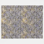 Paarse gouden luipaard print fleece deken (Voorkant (Horizontaal))