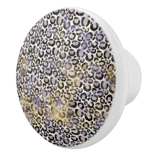 Paarse gouden luipaard print keramische knop (Rechts)