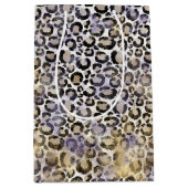 Paarse gouden luipaard print medium cadeauzakje (Voorkant)