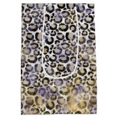 Paarse gouden luipaard print medium cadeauzakje (Achterkant)