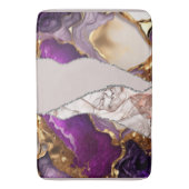 Paarse gouden luxe elegante design vloeibare textu badmat (Voorkant Verticaal)