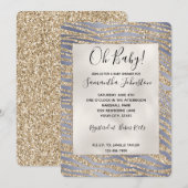 Paarse Gouden Luxe Glitter Zebraprint Kaart (Voorkant / Achterkant)