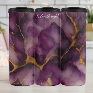Paarse gouden marmer Abstract Thermosbeker