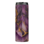 Paarse gouden marmer Abstract Thermosbeker (Achterkant)