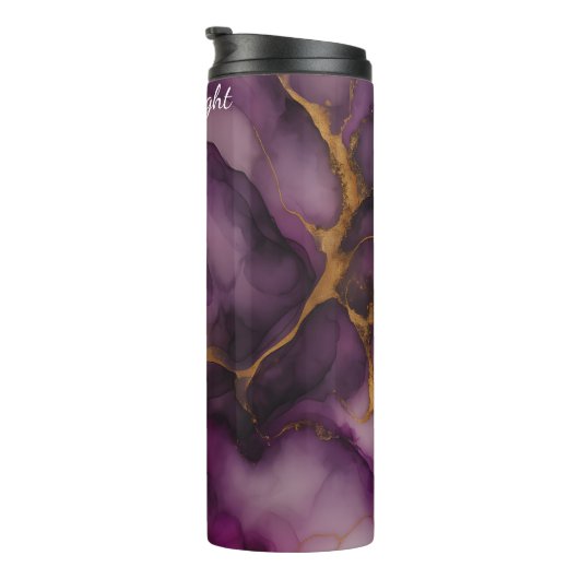 Paarse gouden marmer Abstract Thermosbeker (Geroteerd rechts)