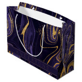 Paarse gouden marmer-effect naam Merry Kerstry Groot Cadeauzakje (Achterkant Gekanteld)