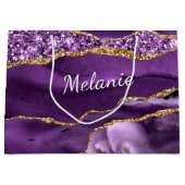 Paarse Gouden Marmer Zakje met Eigen Naam als Cade (Voorkant)