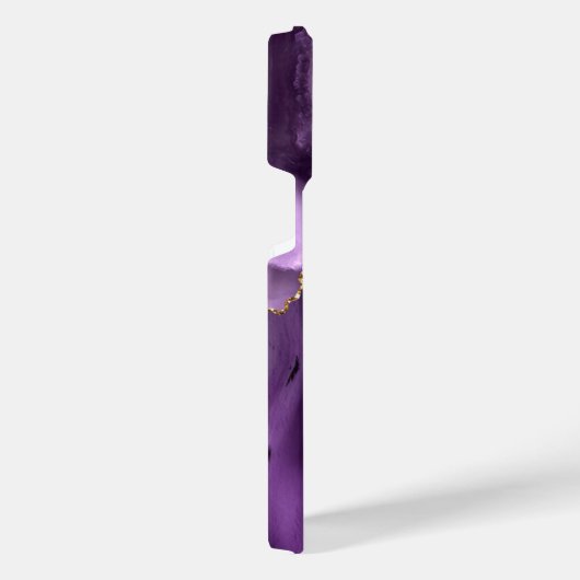 Paarse Gouden Marmeren Aangepaste Jouw naam iPhone Hoesje (Rechterkant)