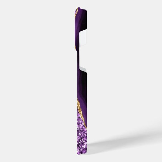 Paarse Gouden Marmeren Aangepaste Jouw naam iPhone iPhone Hoesje (Linkerkant)