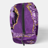 Paarse Gouden Marmeren Aangepaste Jouw naam Toilettasje (Rechts)